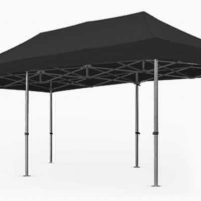 Teltta pop-up 4 m x 8 m musta + seinät